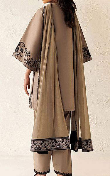 Baroque Beige Lawn Suit | Pakistani Lawn Dress in USA- Image 2