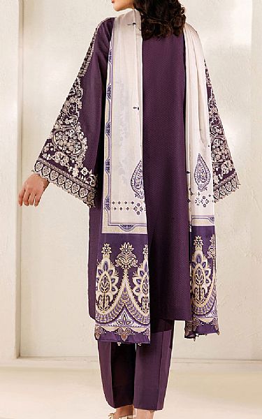 Baroque Plum Lawn Suit | Pakistani Lawn Dress in USA- Image 2