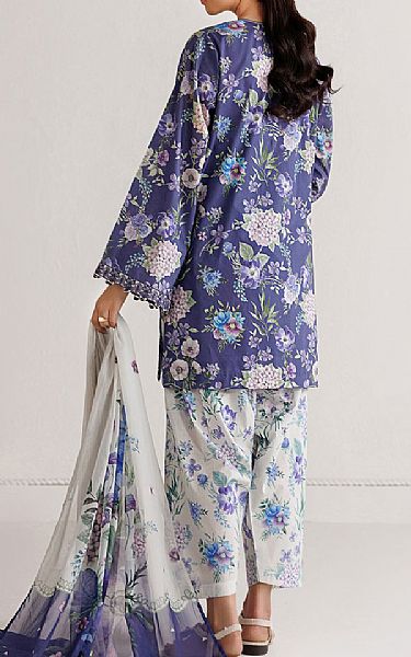 Baroque White/Blue Lawn Suit | Pakistani Lawn Dress in USA- Image 2