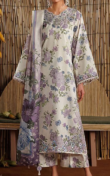 Baroque White/Lilac Lawn Suit | Pakistani Lawn Dress in USA- Image 1