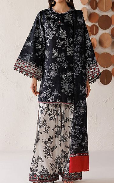 Baroque Black/White Lawn Suit | Pakistani Lawn Dress in USA- Image 1