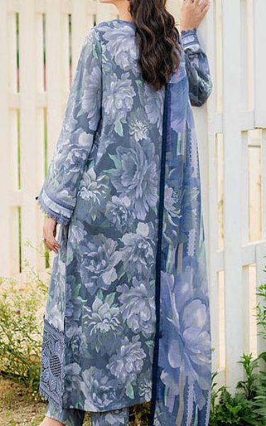 Baroque Blue Lawn Suit | Pakistani Lawn Dress in USA- Image 2