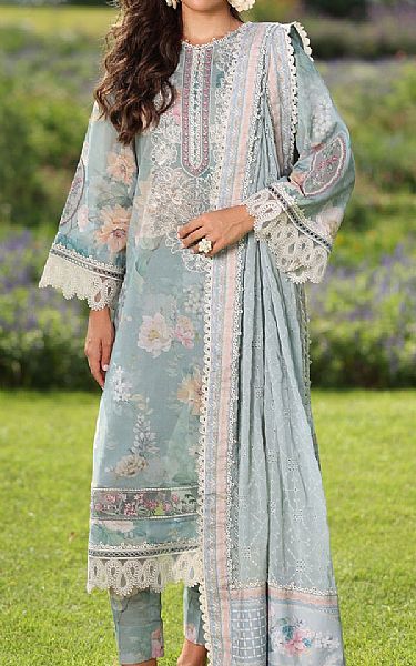 Baroque Sky Blue Lawn Suit | Pakistani Lawn Dress in USA- Image 1