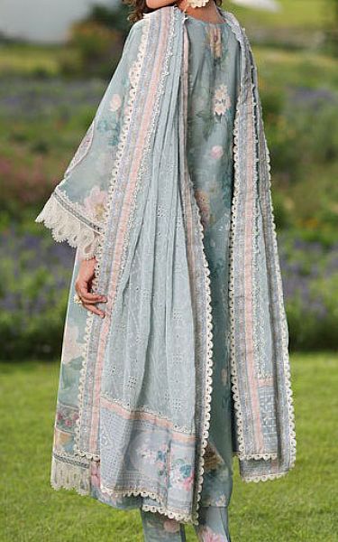 Baroque Sky Blue Lawn Suit | Pakistani Lawn Dress in USA- Image 2