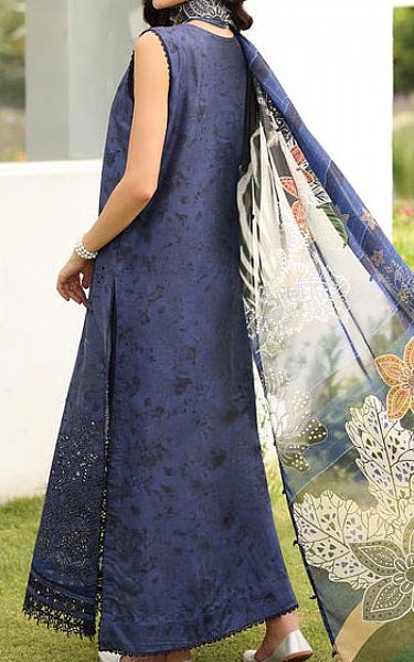 Baroque Navy Blue Lawn Suit | Pakistani Lawn Dress in USA- Image 2