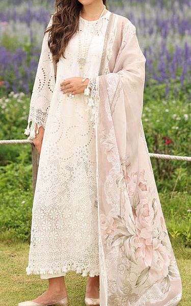 Baroque Off-white Lawn Suit | Pakistani Lawn Dress in USA- Image 1