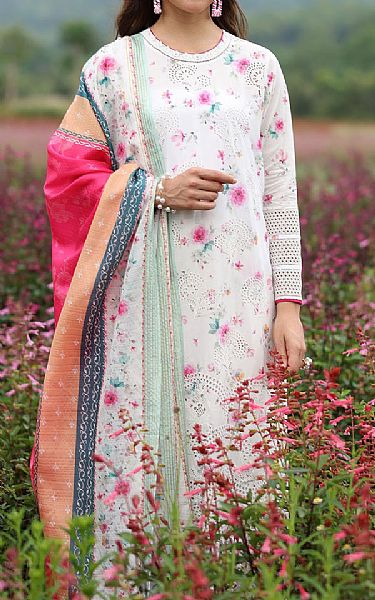 Baroque White Lawn Suit | Pakistani Lawn Dress in USA- Image 2