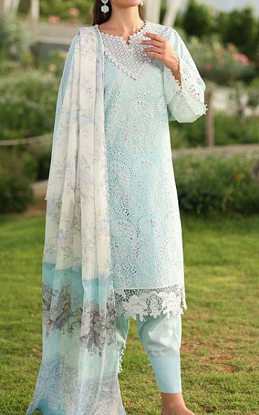 Baroque Aqua Lawn Suit | Pakistani Lawn Dress in USA- Image 1