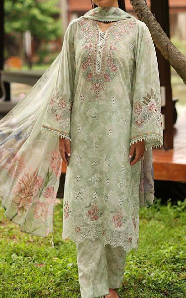 Baroque Mint Green Lawn Suit | Pakistani Lawn Dress in USA- Image 1