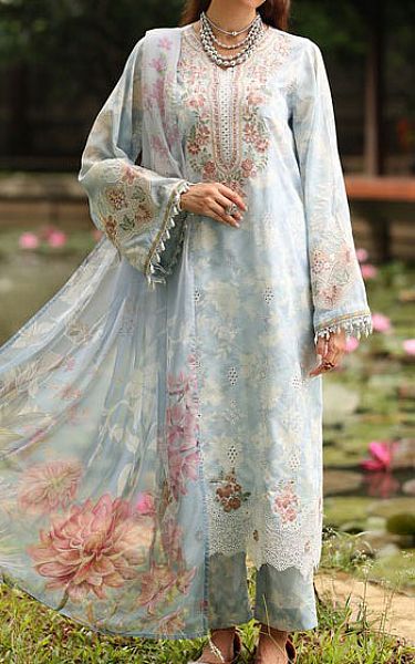 Baroque Baby Blue Lawn Suit | Pakistani Lawn Dress in USA- Image 1