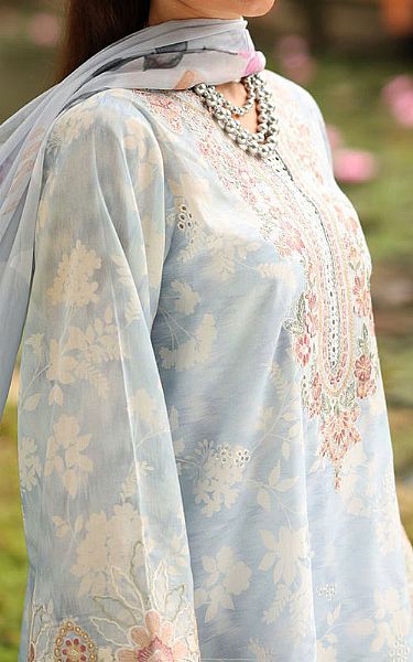 Baroque Baby Blue Lawn Suit | Pakistani Lawn Dress in USA- Image 2