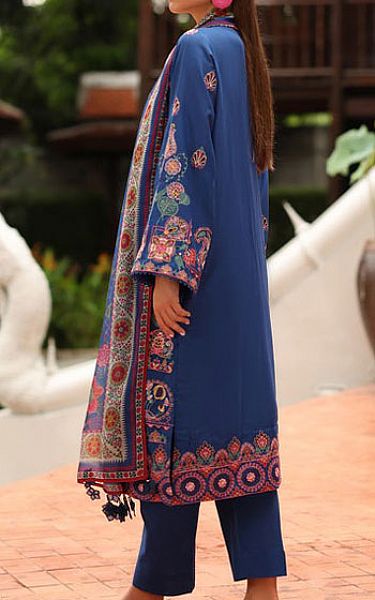Baroque Blue Lawn Suit | Pakistani Lawn Dress in USA- Image 2