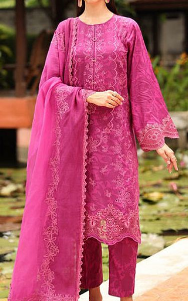 Baroque Hot Pink Lawn Suit | Pakistani Lawn Dress in USA- Image 1
