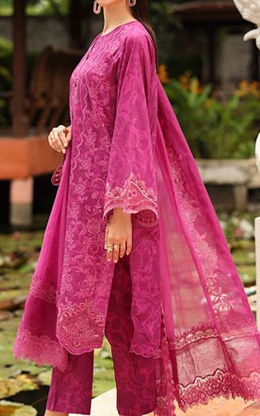 Baroque Hot Pink Lawn Suit | Pakistani Lawn Dress in USA- Image 2