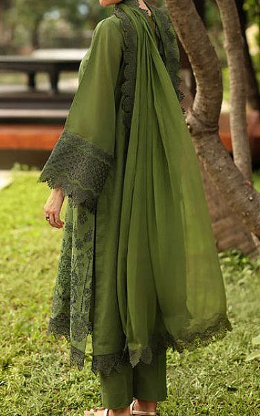 Baroque Green Lawn Suit | Pakistani Lawn Dress in USA- Image 2