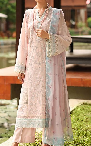 Baroque Light Pink Lawn Suit | Pakistani Lawn Dress in USA- Image 1