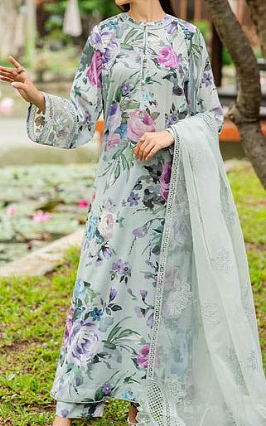 Baroque Light Turquoise Lawn Suit | Pakistani Lawn Dress in USA- Image 1