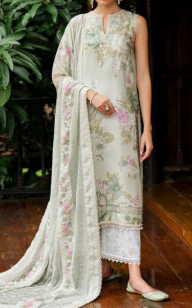 Baroque Light Green Lawn Suit | Pakistani Lawn Dress in USA- Image 1