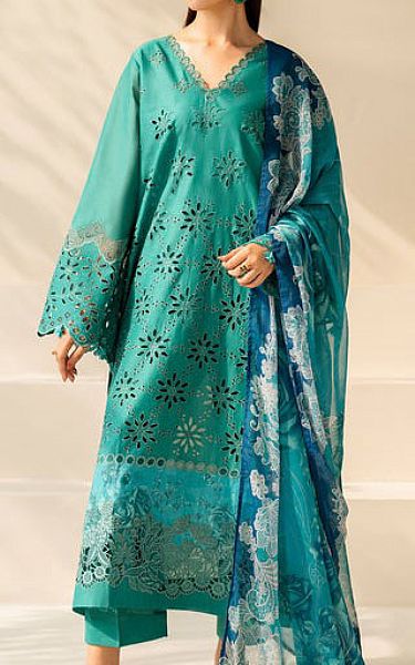 Baroque Sea Green Lawn Suit | Pakistani Lawn Dress in USA- Image 1