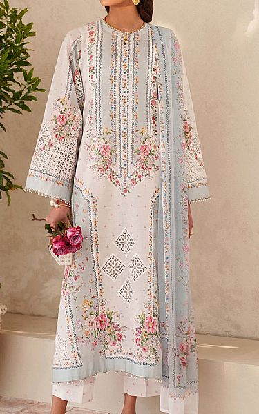 Baroque Off-white Lawn Suit | Pakistani Lawn Dress in USA- Image 1