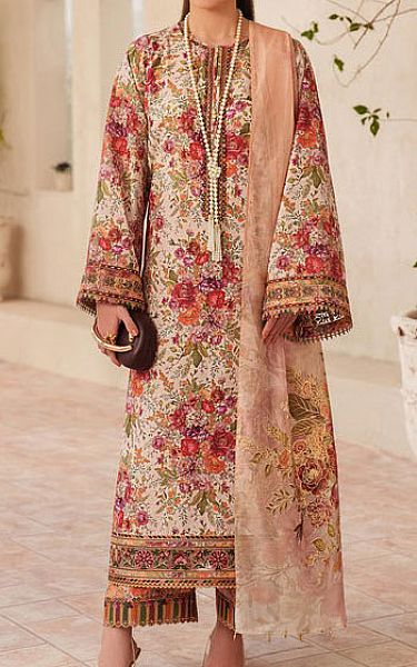 Baroque Ivory/Maroon Lawn Suit | Pakistani Lawn Dress in USA- Image 1