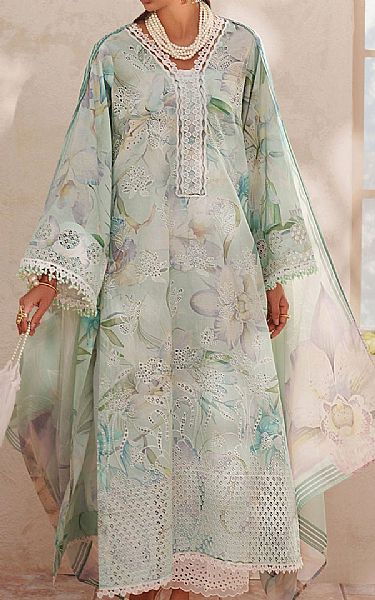 Baroque Turquoise Lawn Suit | Pakistani Lawn Dress in USA- Image 1
