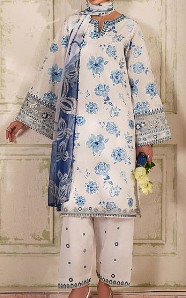 Baroque Off-white Lawn Suit | Pakistani Lawn Dress in USA- Image 1