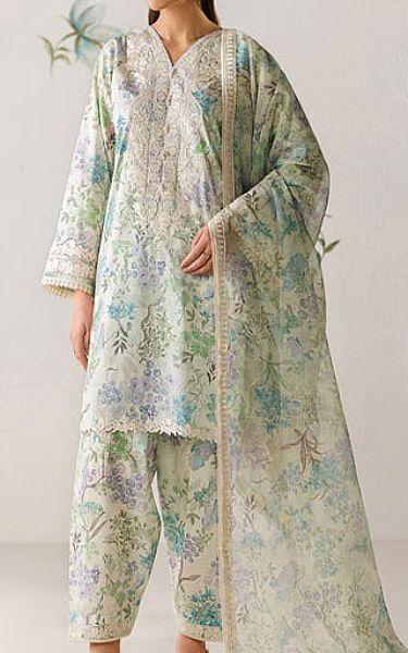 Baroque Turquoise Lawn Suit | Pakistani Lawn Dress in USA- Image 1