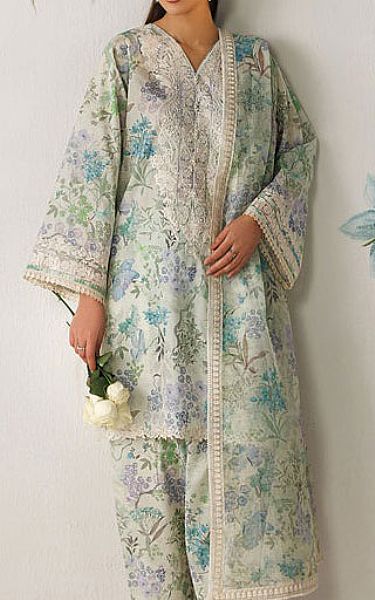 Baroque Turquoise Lawn Suit | Pakistani Lawn Dress in USA- Image 2