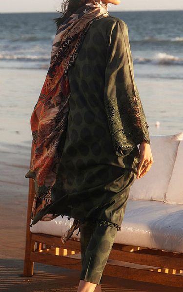 Baroque Green Lawn Suit | Pakistani Lawn Dress in USA- Image 2