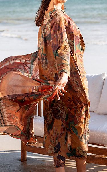 Baroque Orange Salmon Lawn Suit | Pakistani Lawn Dress in USA- Image 2