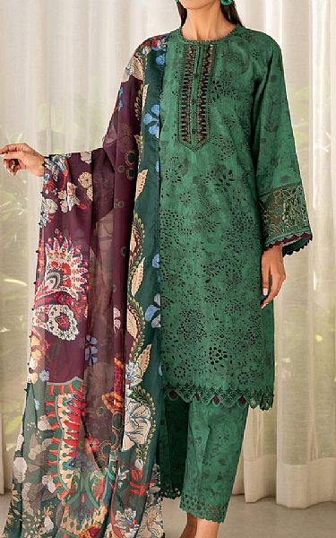 Baroque Viridian Green Lawn Suit | Pakistani Lawn Dress in USA- Image 1