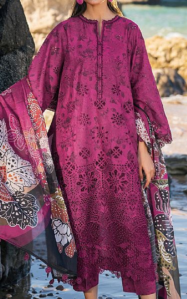 Baroque Raspberry Rose Lawn Suit | Pakistani Lawn Dress in USA- Image 1