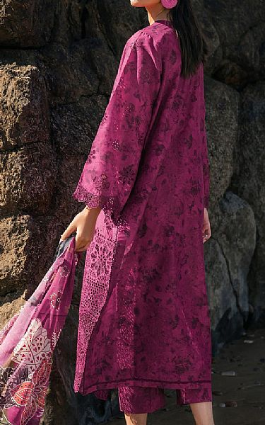 Baroque Raspberry Rose Lawn Suit | Pakistani Lawn Dress in USA- Image 2
