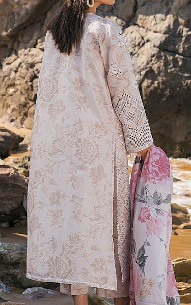 Baroque Beige Lawn Suit | Pakistani Lawn Dress in USA- Image 2