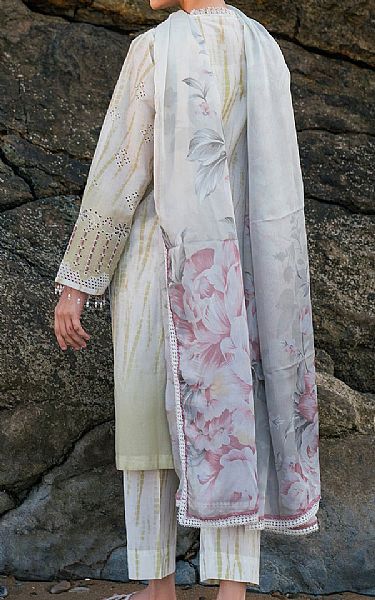 Baroque Off White/Olive Lawn Suit | Pakistani Lawn Dress in USA- Image 2