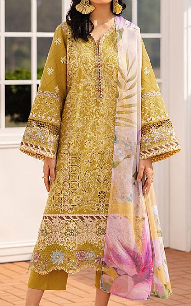 Baroque Olive Lawn Suit | Pakistani Lawn Dress in USA- Image 1