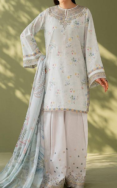 Baroque Light Grey Lawn Suit | Pakistani Lawn Dress in USA- Image 1