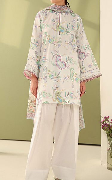 Baroque Off-white Lawn Suit | Pakistani Lawn Dress in USA- Image 1