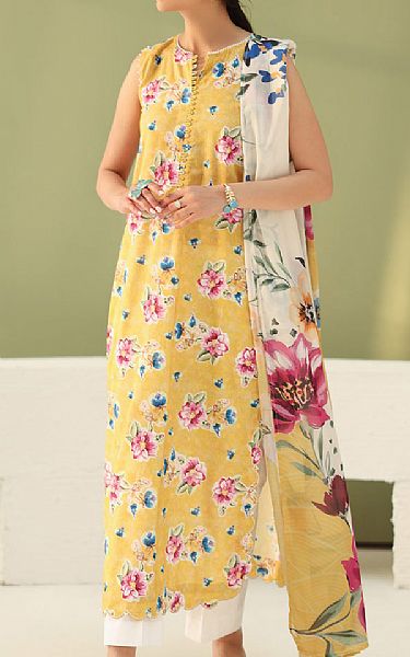 Baroque Yellow Lawn Suit | Pakistani Lawn Dress in USA- Image 1
