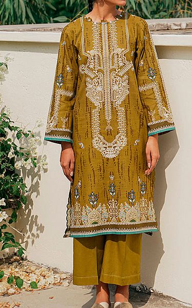 Beechtree Mustard Khaddar Suit (2 Pcs) | Pakistani Winter Dresses- Image 1