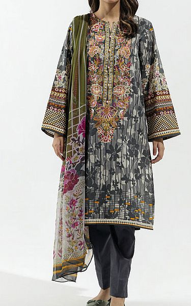 Beechtree Grey Khaddar Suit (2 Pcs) | Pakistani Winter Dresses- Image 1