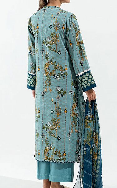 Beechtree Light Turquoise Khaddar Suit (2 Pcs) | Pakistani Winter Dresses- Image 2