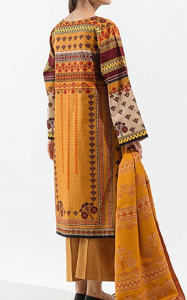 Beechtree Orange Khaddar Suit | Pakistani Winter Dresses- Image 2