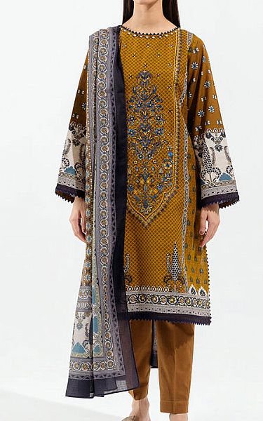 Beechtree Orange Khaddar Suit | Pakistani Winter Dresses- Image 1