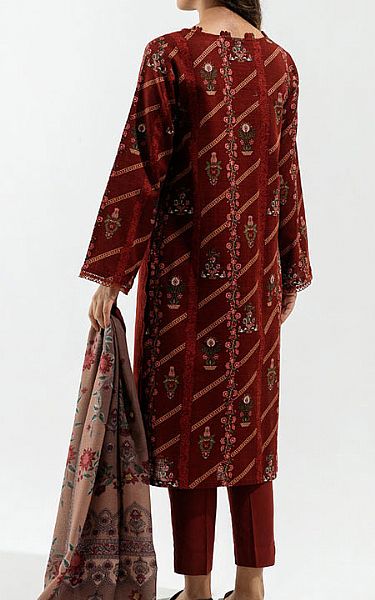 Beechtree Maroon Khaddar Suit | Pakistani Dresses in USA- Image 2