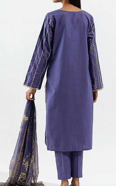 Beechtree Iris Purple Cambric Suit | Pakistani Winter Dresses- Image 2