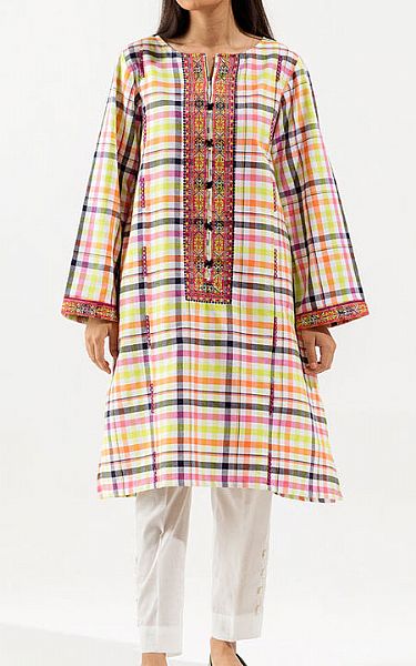 Beechtree White Yarn Dyed Kurti | Pakistani Winter Dresses- Image 1