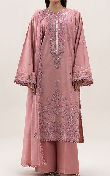 Beechtree Tea Pink Jacquard Suit | Pakistani Lawn Dress in USA- Image 1