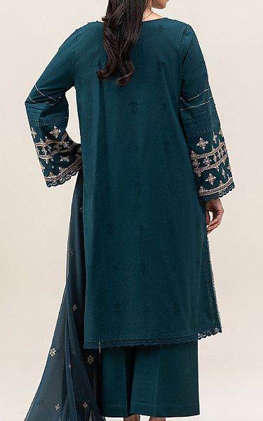 Beechtree Teal Jacquard Suit | Pakistani Lawn Dress in USA- Image 2